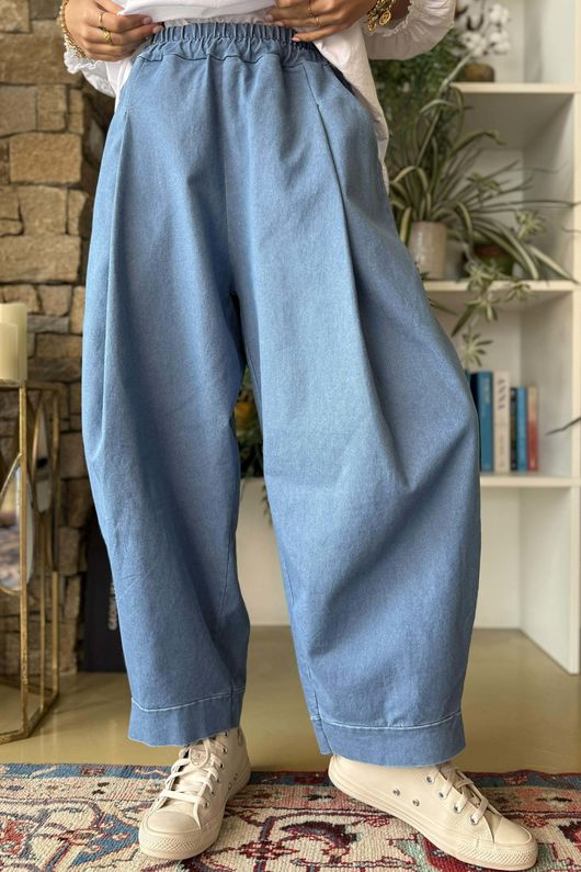 Juno Pleat Barrel Jean Light /18=